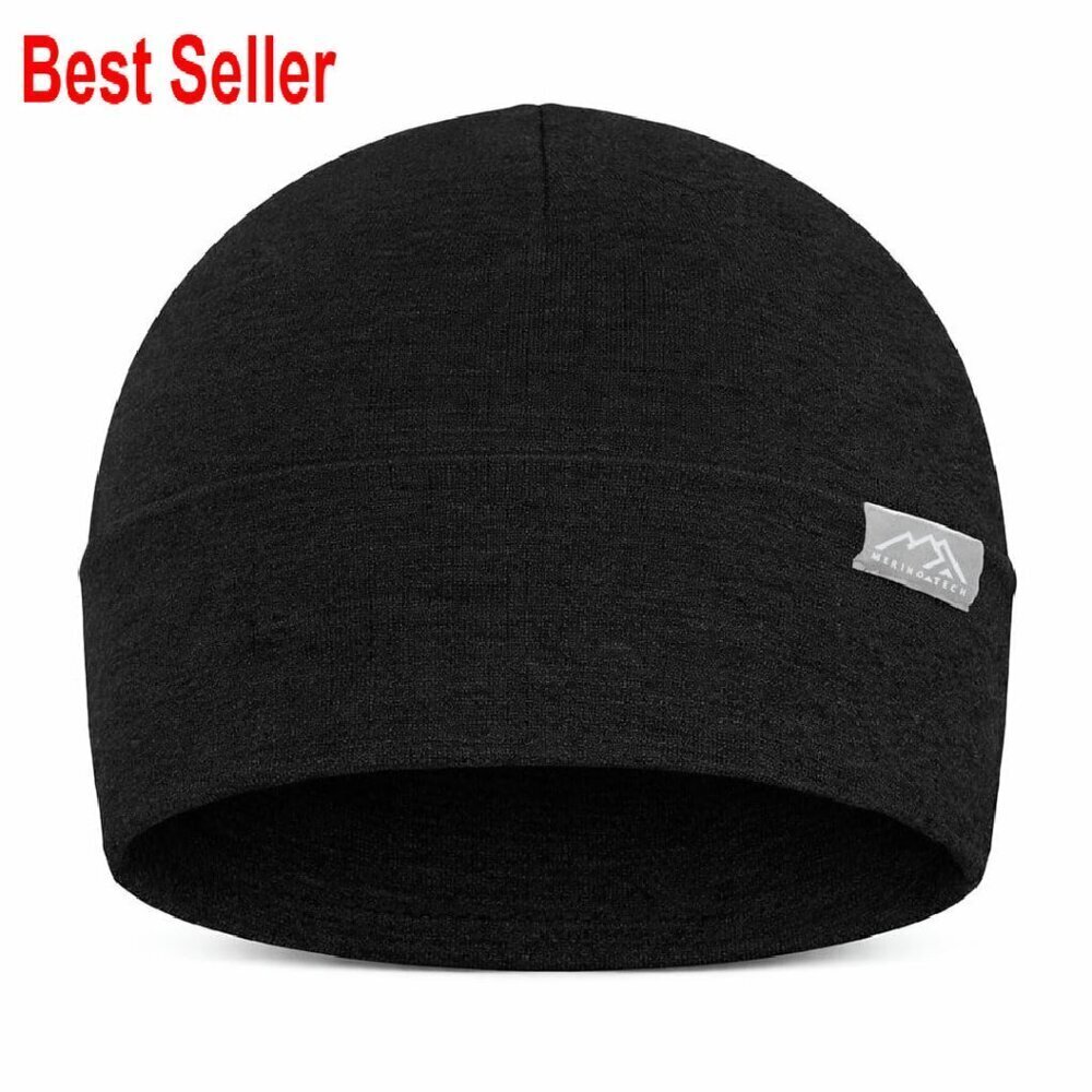 Merino Wool Beanie Kids Unisex Cuff Cap Breathable Sensitive Skin Winter